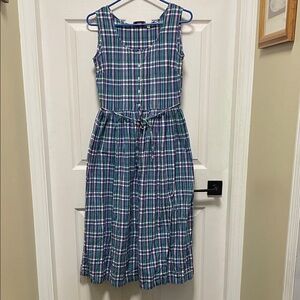 Hamells | Vintage | Plaid | Sleeveless | Modest | Dress w Button Front | Size 8